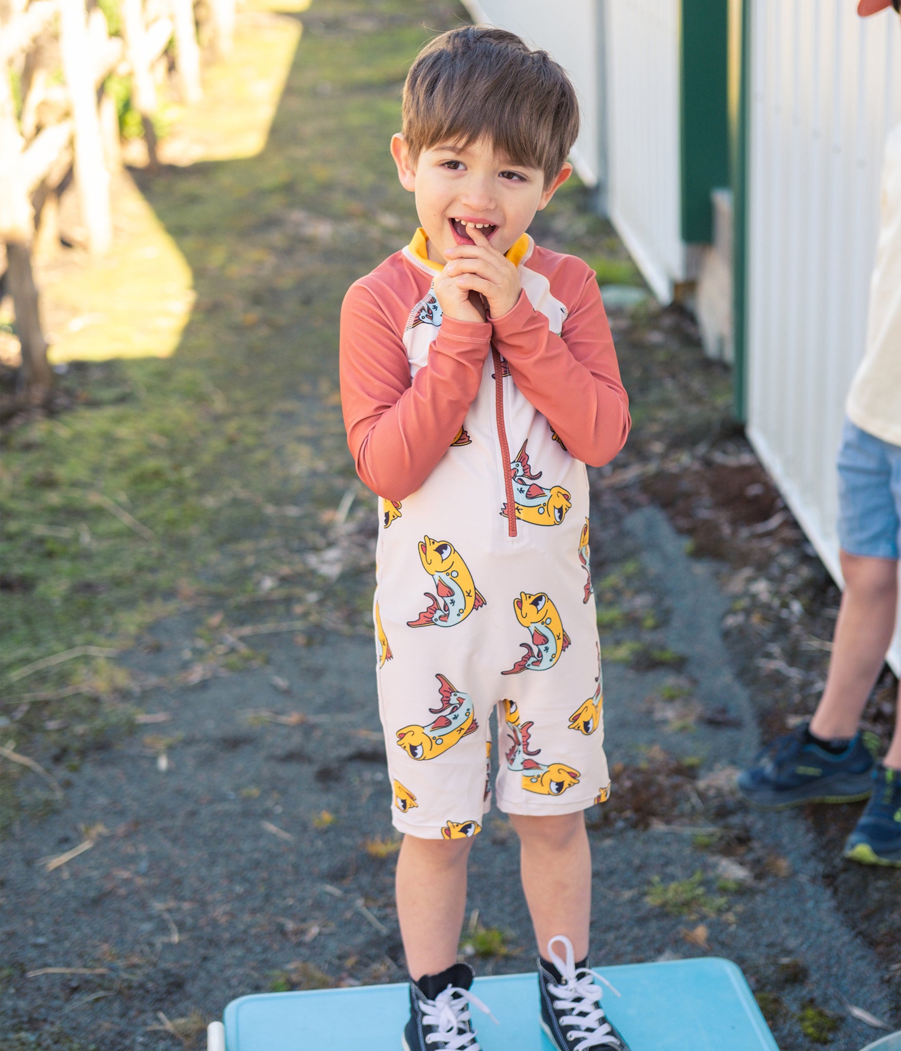 Gone fishing Toddler LongSleeve Swimsuit