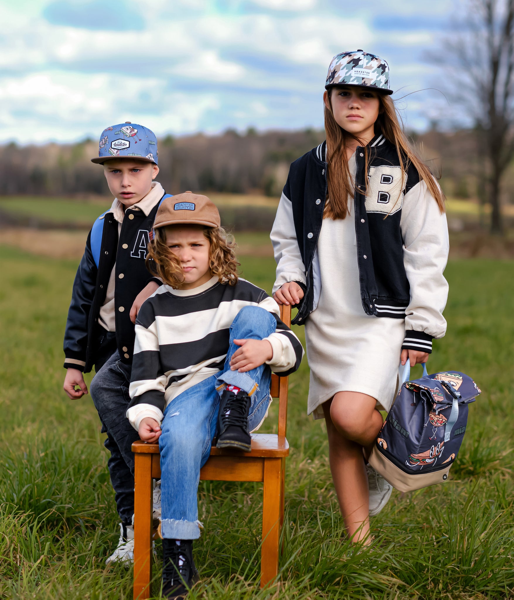 Lunchtime Snapback Houndstooth Preston Pecan Brown Lunch box School Bag