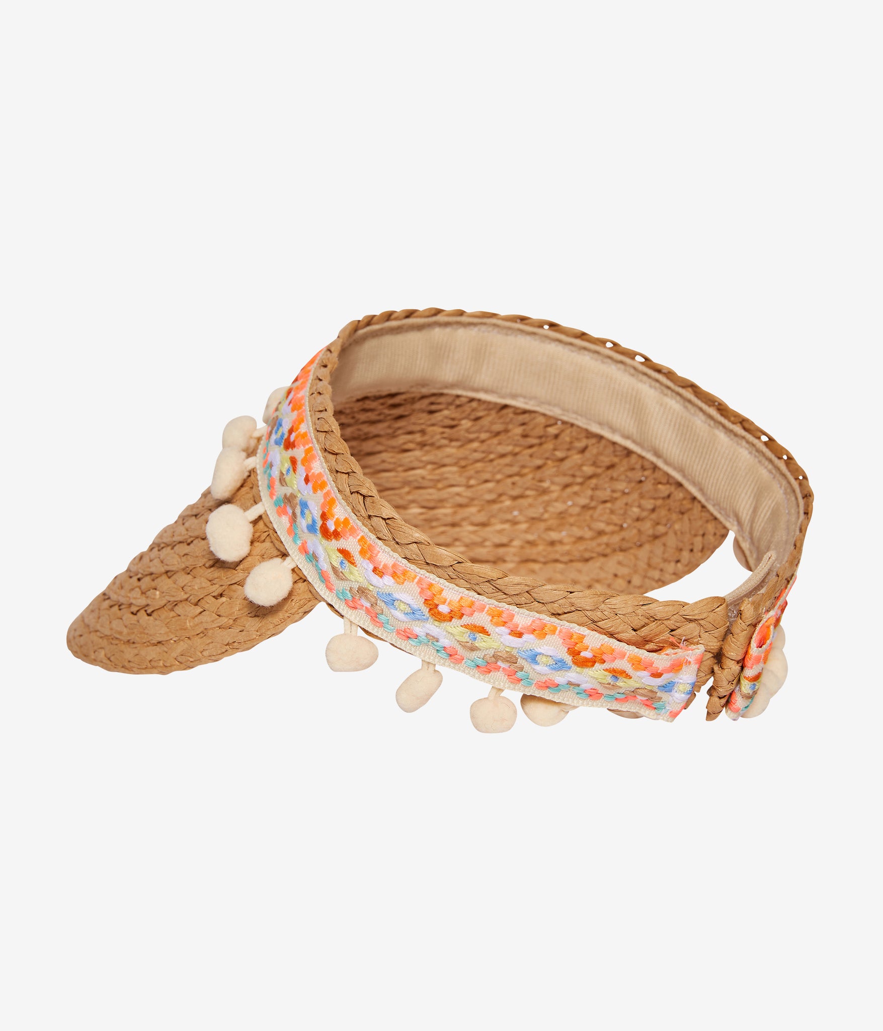 Pompom straw visor